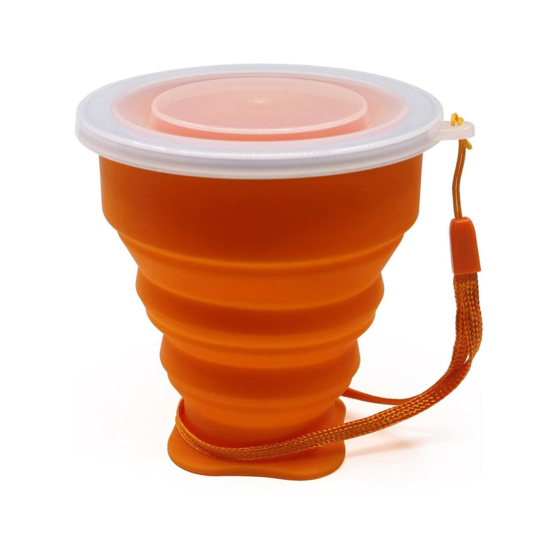 Small Mini Telescopic Portable Silicone Folding Cup With Dstproof Cover Outdoor Coffee Cups Children