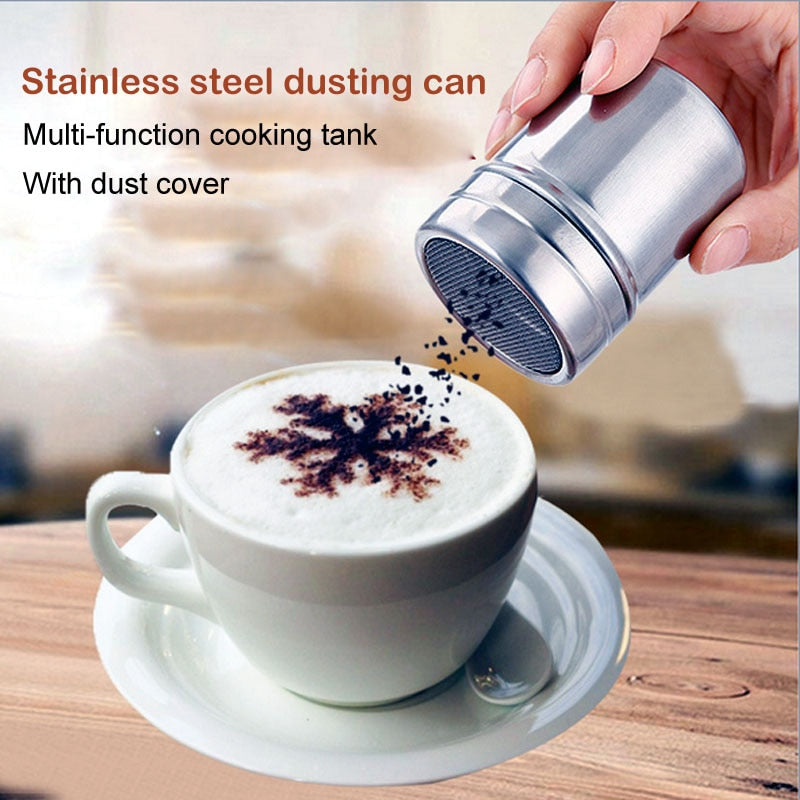 Stainless Chocolate Shaker Cocoa Flour Icing Sugar Powder Coffee sprinkler fancy Fine screen