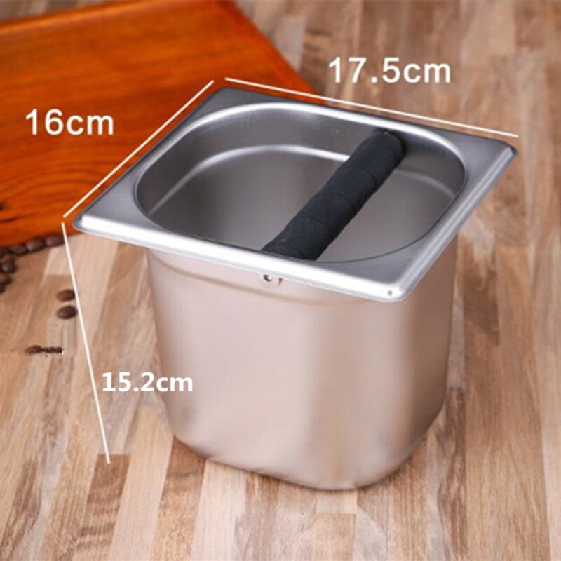 Stainless Steel Acrylic Espresso Knock Box Container with Rubber Bar for Coffee Machine