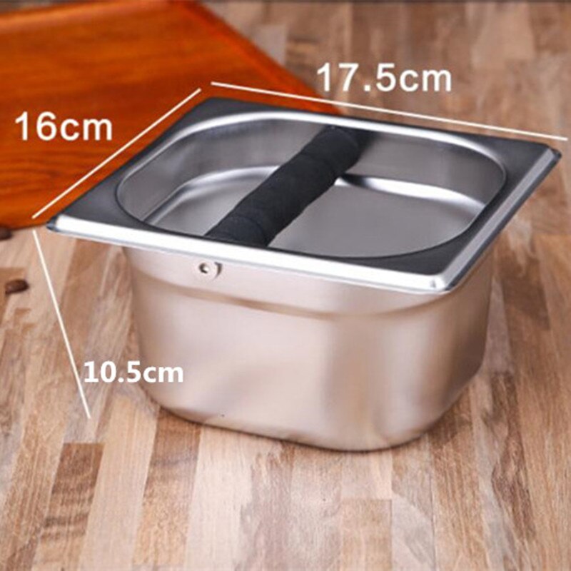 Stainless Steel Acrylic Espresso Knock Box Container with Rubber Bar for Coffee Machine