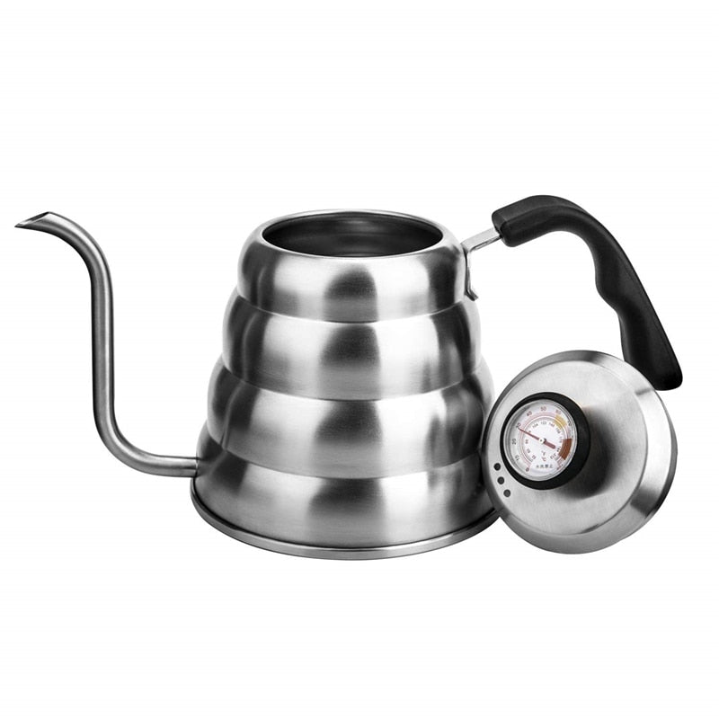 Stainless Steel Built-in Thermometer Coffee Pots , Pour Over Coffee Kettle 1.2L Hand Drip Coffee