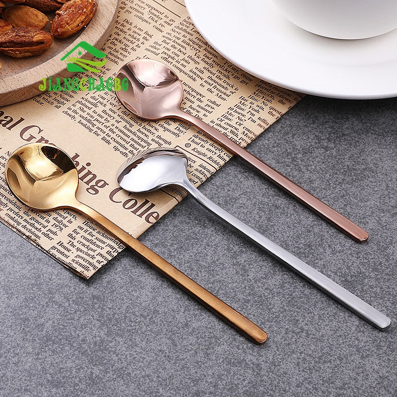 Stainless Steel Long Handle Stirring Spoon Small Spoon Seasoning Coffee Spoon Long Creative Ice