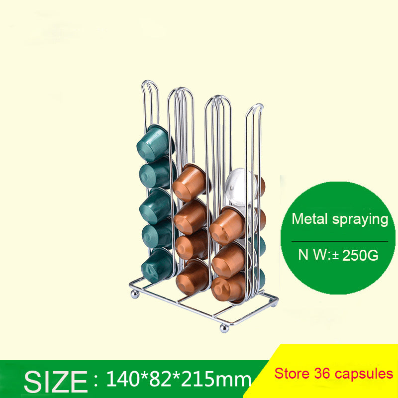 Stainless Steel Metal Nespresso Capsule Coffee Pod Holder Tower Stand Display Rack Storage Capsule