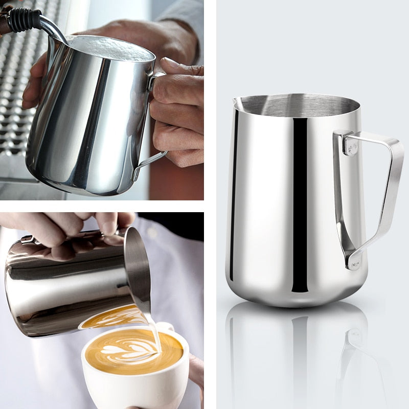 Stainless Steel Milk Frothing Jug Cream Cup Coffee Creamer Latte Art Pitcher With Spout Durable