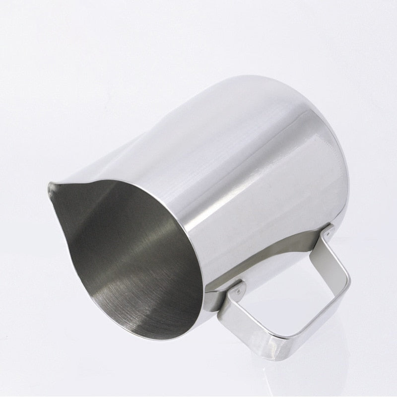 Stainless Steel Milk Frothing Pitcher - With Built-In Thermometer Perfect for Milk Frothers, Latte