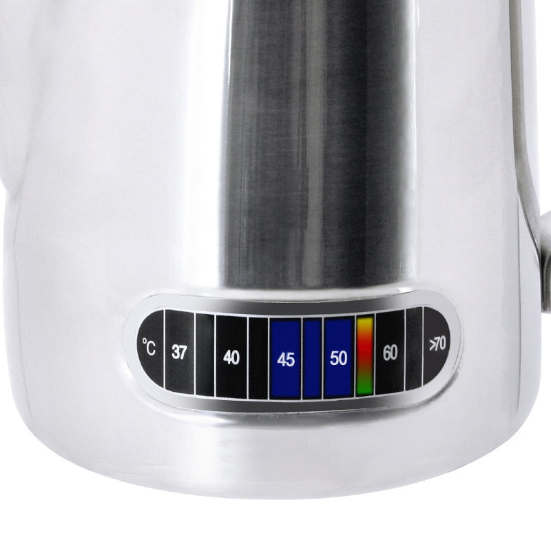 Stainless Steel Milk Frothing Pitcher - With Built-In Thermometer Perfect for Milk Frothers, Latte