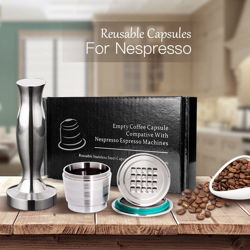 Stainless Steel Nespresso Cafeteira Refillable Capsule Reusable Coffee Filter Dripper