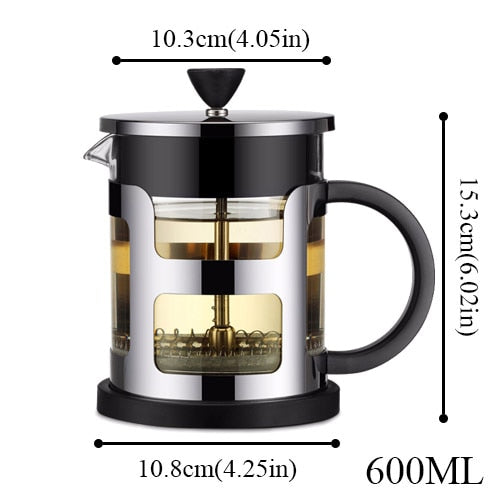 Stainless Steel Portable French Press Coffee Pot Tea Maker Machine Moka With Strainer Filter