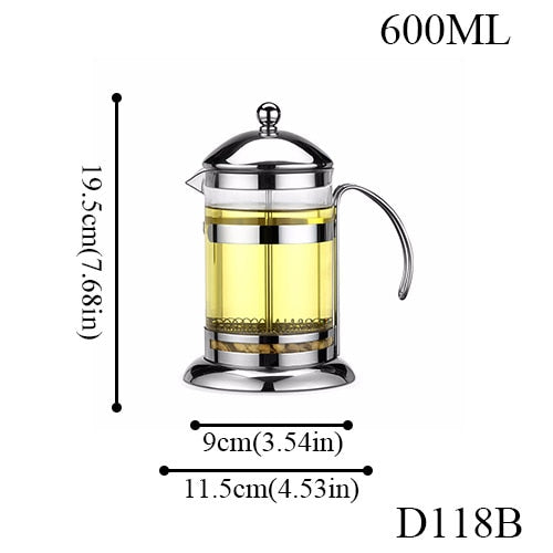 Stainless Steel Portable French Press Coffee Pot Tea Maker Machine Moka With Strainer Filter