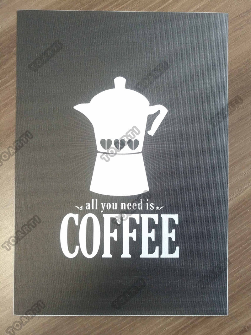 Start With Coffee Vintage Poster&Prints Retro Canvas Painting For Kitchen Coffee Shop Wall Picture