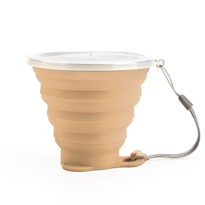 Ultra-thin Silicone Folding Cup + Dstproof Cover Outdoor Coffee Cups Children Available Travel