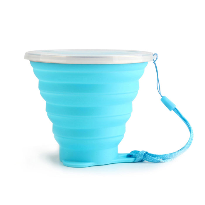 Ultra-thin Silicone Folding Cup + Dstproof Cover Outdoor Coffee Cups Children Available Travel