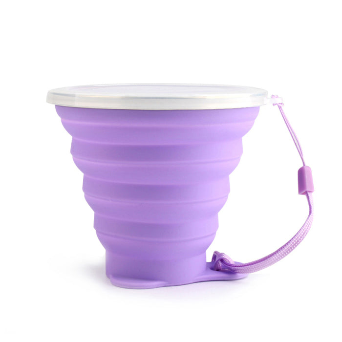 Ultra-thin Silicone Folding Cup + Dstproof Cover Outdoor Coffee Cups Children Available Travel