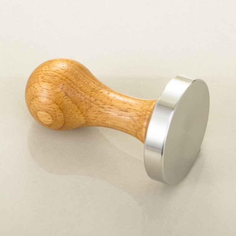 Wooden Coffee Tamper 58mm Barista Espresso Base Coffee Bean Press Stainless Steel Flat Base
