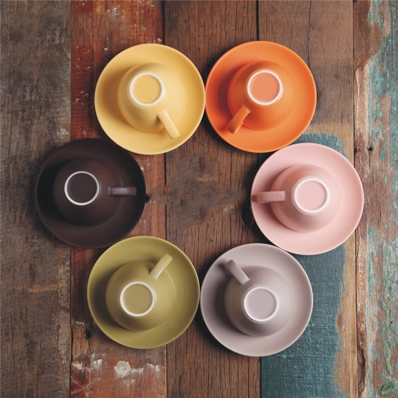 Wourmth 200ML European Style Bone China Coffee Cup and Saucer Set Creative  Ceramic Tea Cup