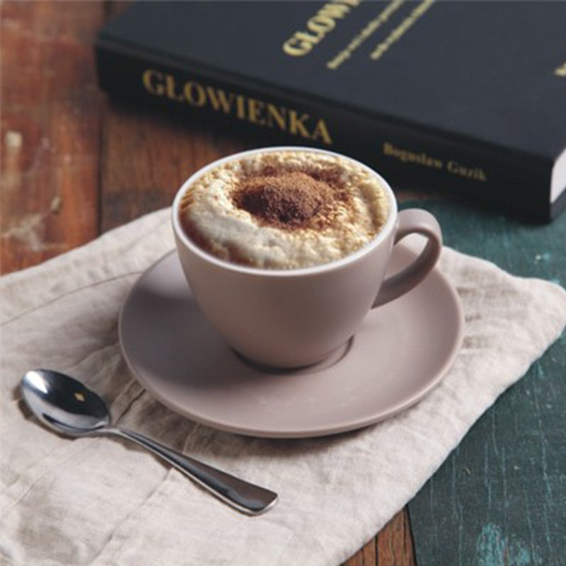 Wourmth 200ML European Style Bone China Coffee Cup and Saucer Set Creative  Ceramic Tea Cup