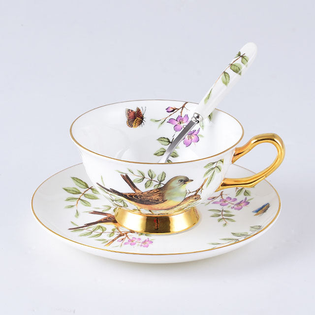 YeFine Ceramic Afternoon Black Tea Cups And Saucers Bone China Coffee Cup With Tray Porcelain