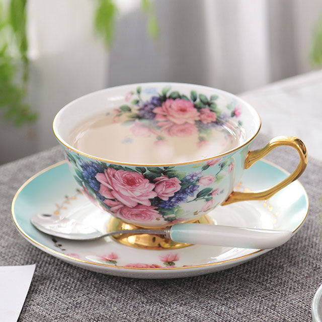 YeFine Ceramic Afternoon Black Tea Cups And Saucers Bone China Coffee Cup With Tray Porcelain