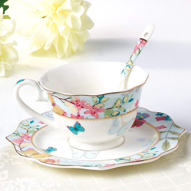 YeFine Ceramic Coffee Cup Set Bone China Drinkware Porcelain Tea Cups And Saucers Afternoon Tea
