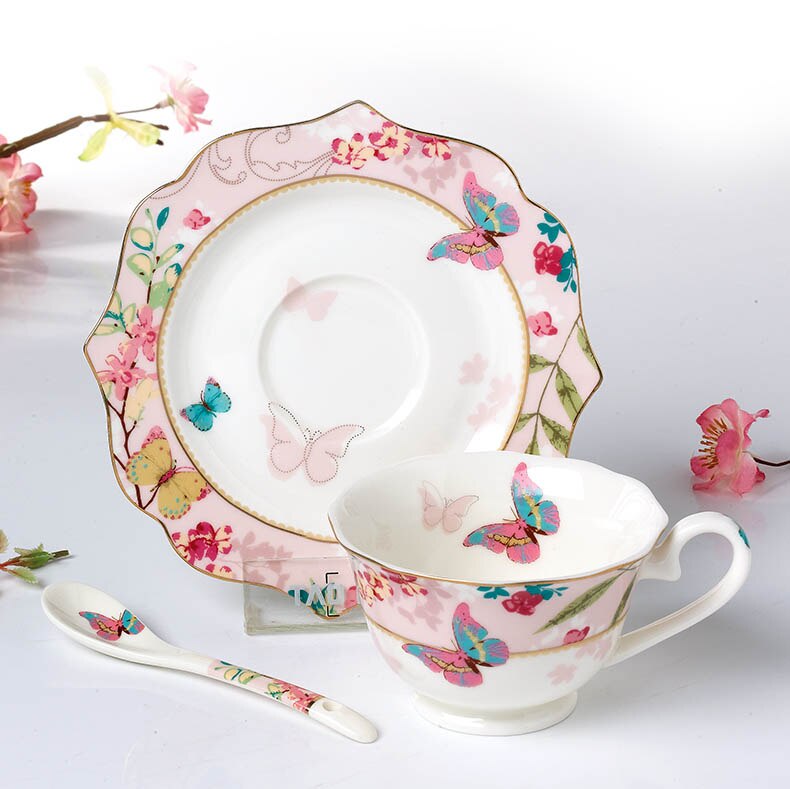 YeFine Ceramic Tea Cup And Saucer Set Designer Bone China Coffee Cup Porcelain Afternoon Black Tea