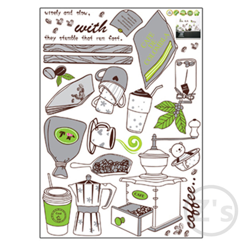 Zs Sticker cooking tools coffee kitchen decor cooked wall sticker home decoration adhesives