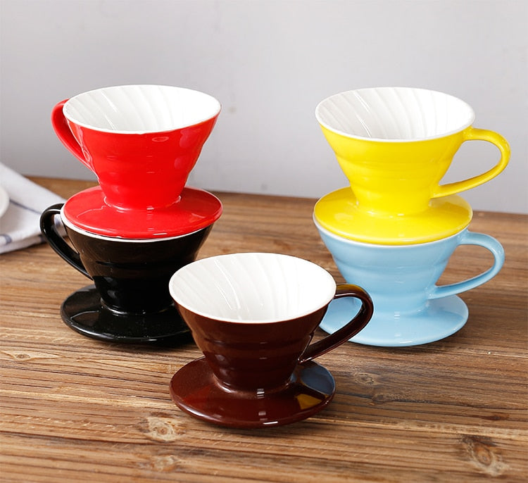 colorful Coffee Maker V60-01 screw thread inside Ceramic Coffee Dripper Coffee Brewer drip cup
