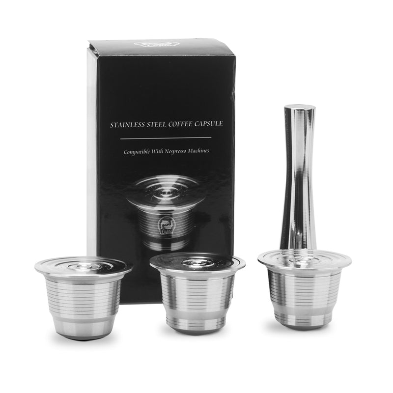 iCafilas Coffee Capsule For Nespresso Stainless Steel Coffee Capsules Refillable Reusable Filters