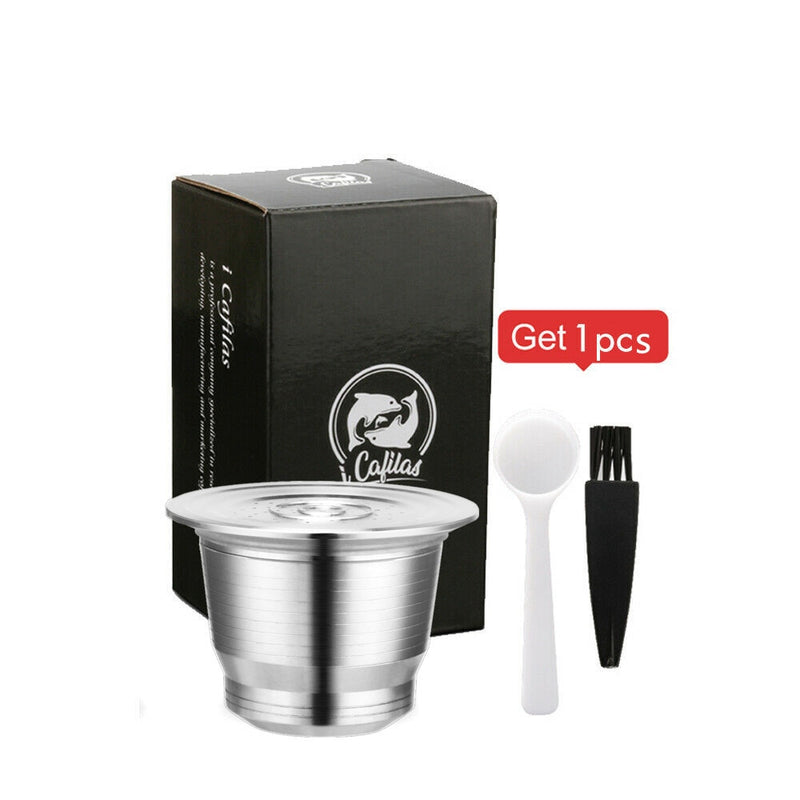 iCafilas Coffee Capsule For Nespresso Stainless Steel Coffee Capsules Refillable Reusable Filters