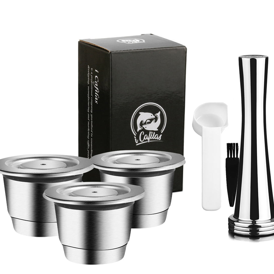 iCafilas Krups Inissia Reusable Coffee Capsule For Nespresso De Longhi Stainless Steel Espresso Pod