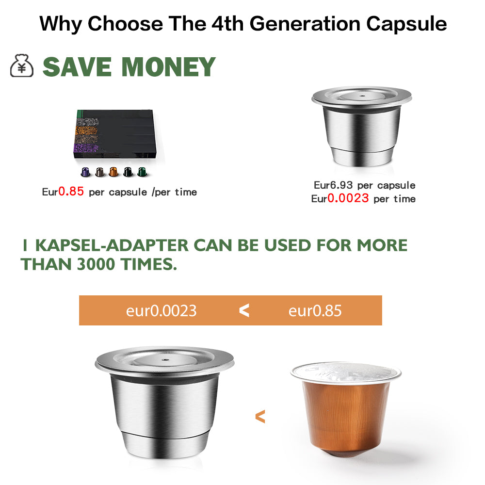 iCafilas Krups Inissia Reusable Coffee Capsule For Nespresso De’Longhi Stainless Steel Espresso Pod