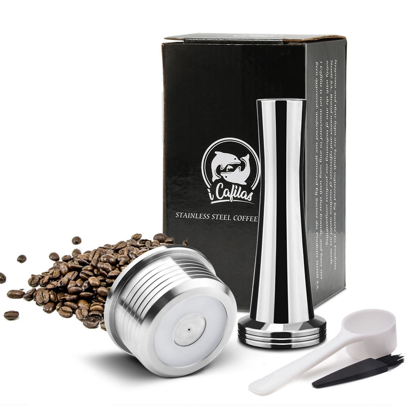 iCafilas Stainless steel Refillable Coffee Capsule Filters Cup For Delta Q Pod Stainless Steel