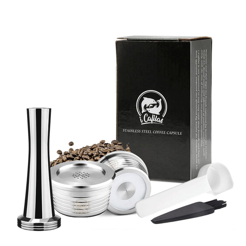 iCafilas Stainless steel Refillable Coffee Capsule Filters Cup For Delta Q Pod Stainless Steel